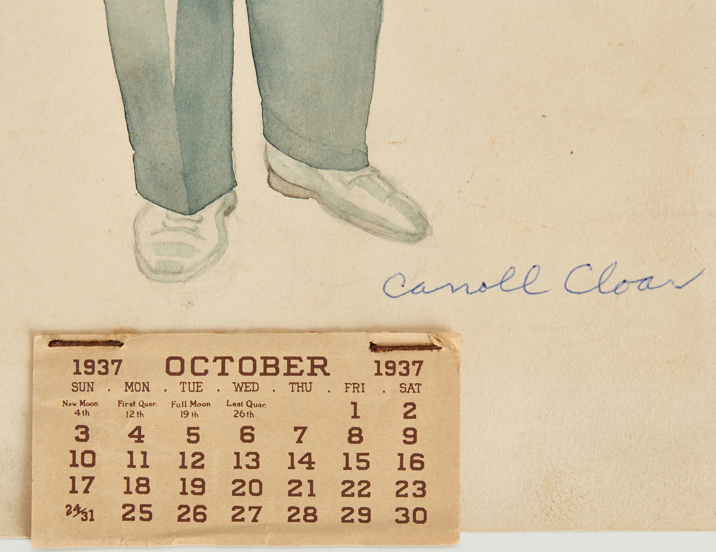 Lot 130: Carroll Cloar Signed Calendar and Cards