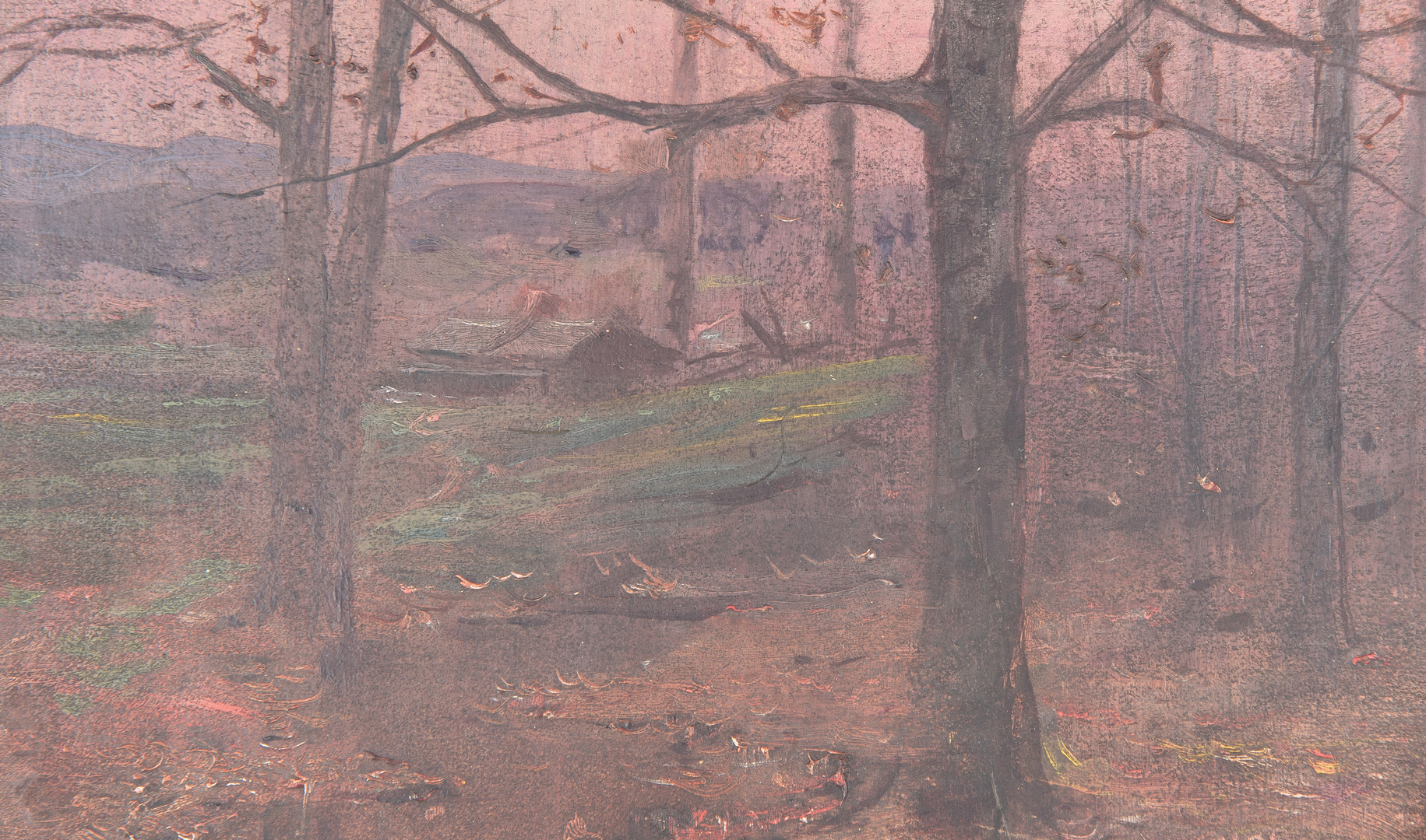 Lot 132: Lloyd Branson Oil on Cardstock Landscape Painting
