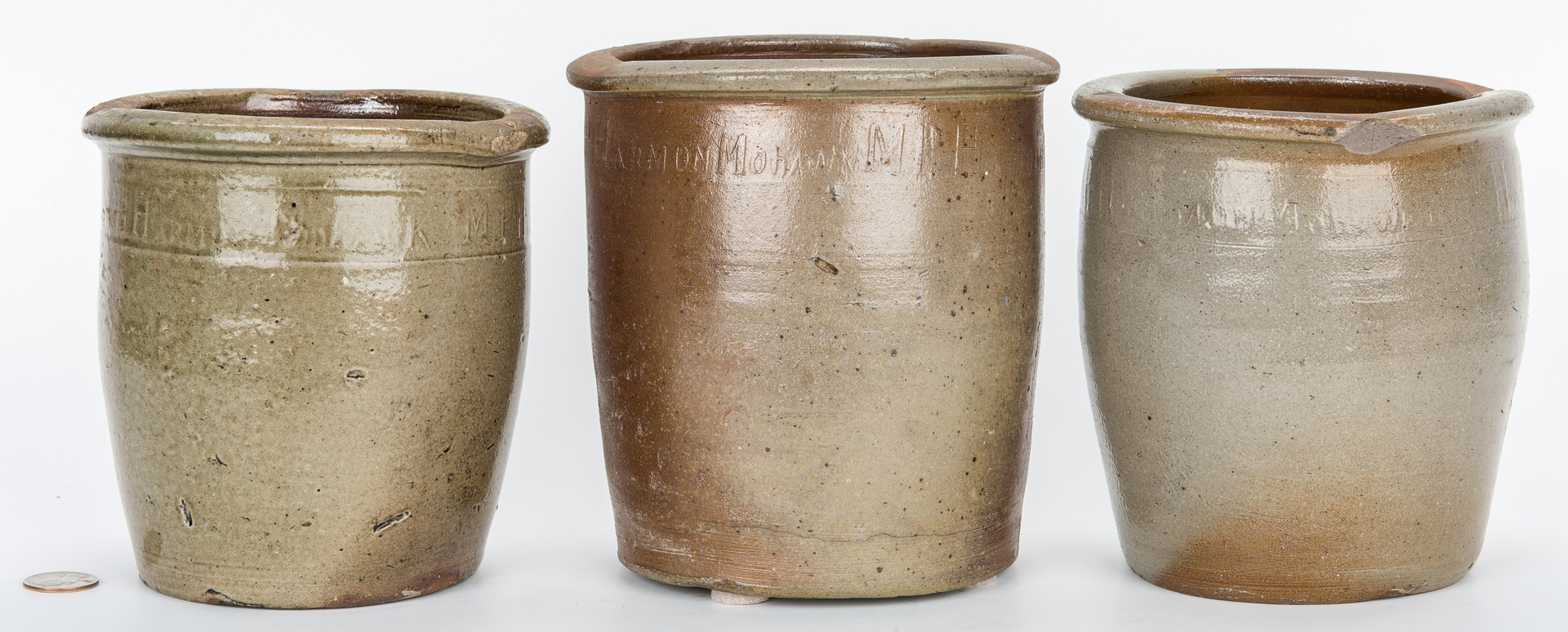 Lot 170: 3 East TN M. P. Harmon Stoneware Jars