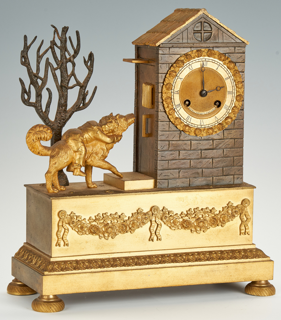Lot 200: French Bronze Mantle Clock, Baullier FLS Paris