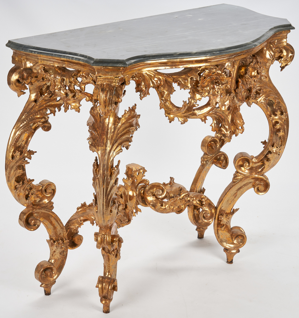 Lot 205: Rococo style giltwood console table