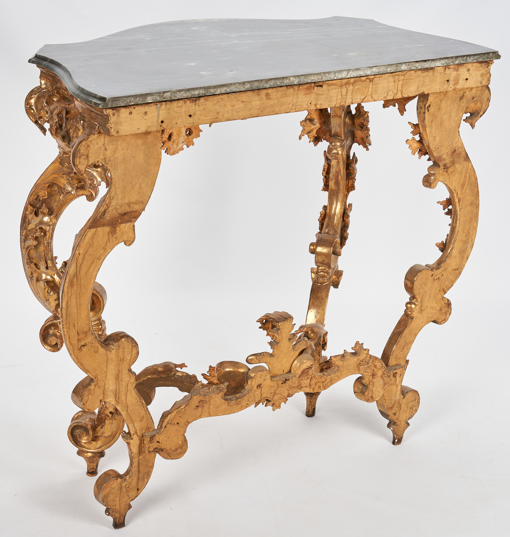 Lot 205: Rococo style giltwood console table