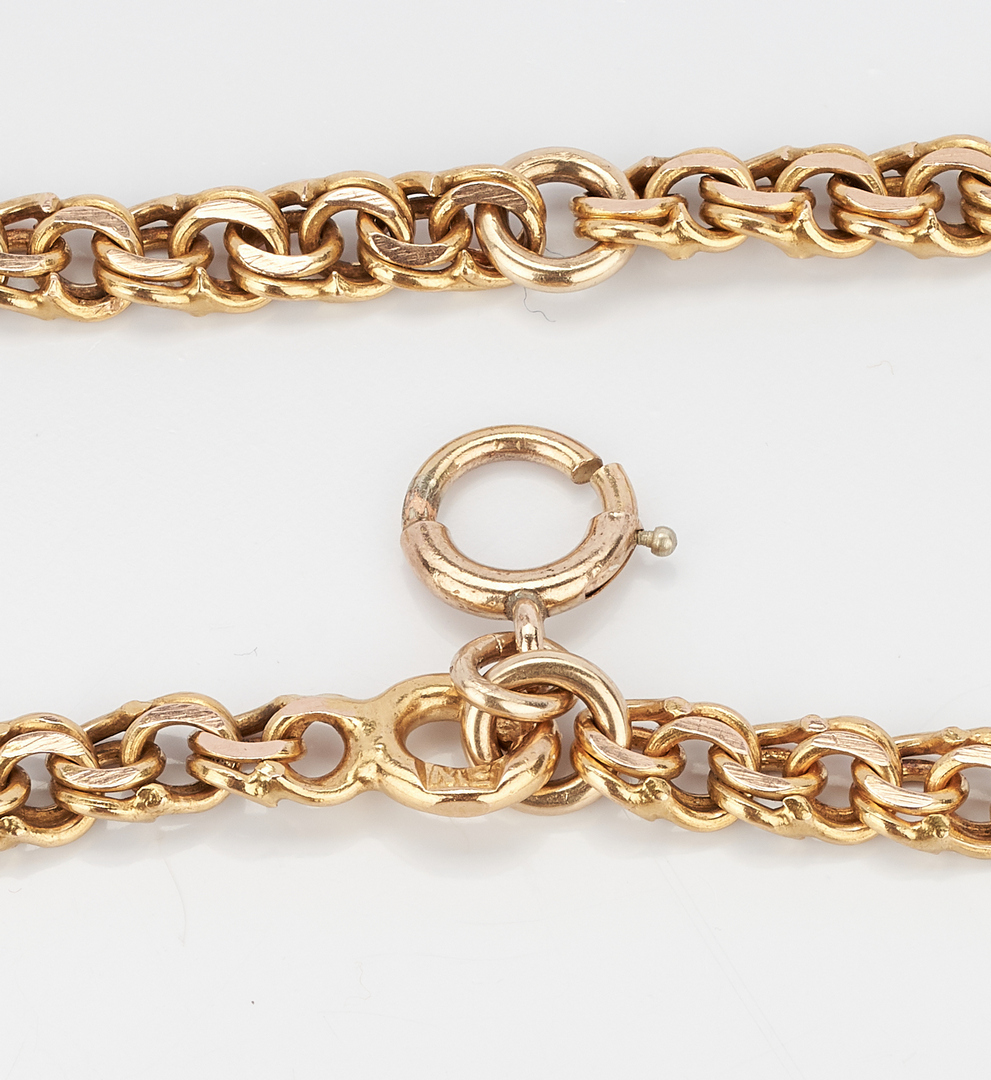 Lot 221: 14K Yellow Gold Spiga/Wheat Necklace