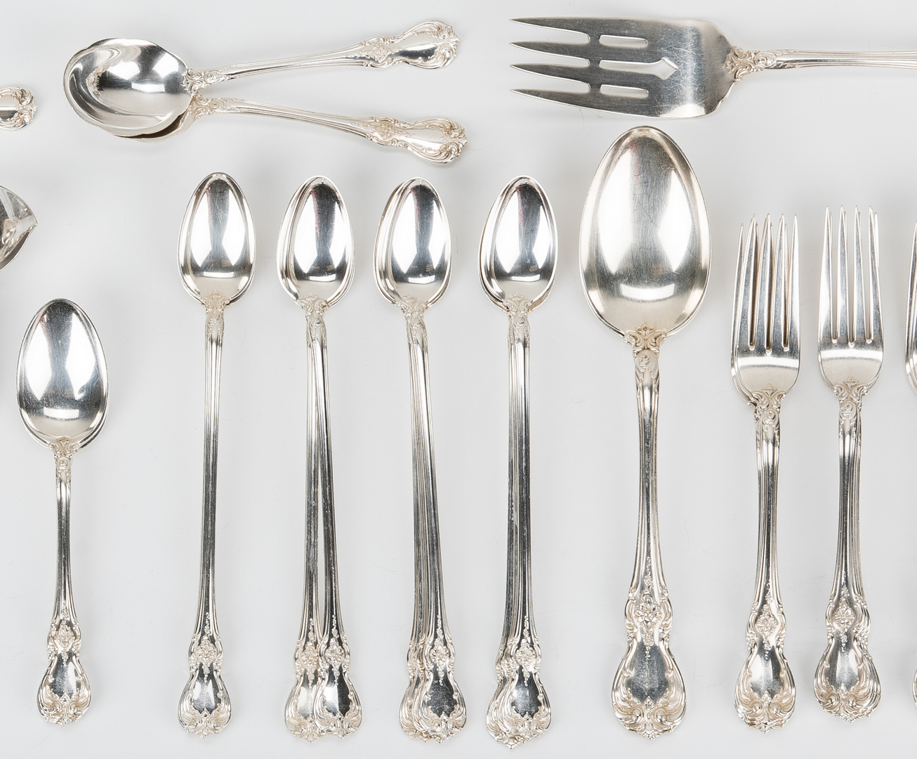 Lot 241: 100 Pcs. Towle Old Master Sterling Silver Flatware