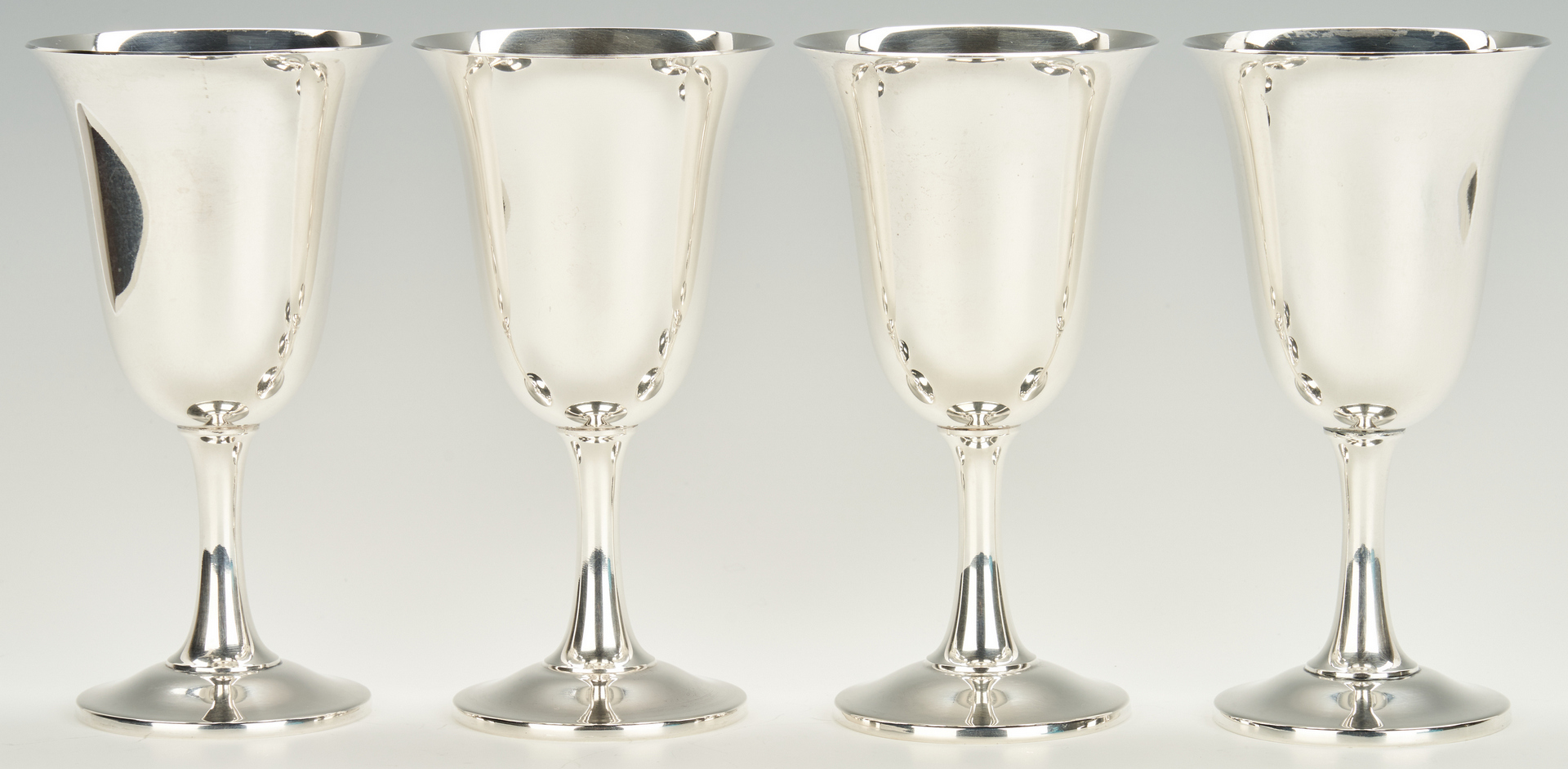 Lot 245: 16 Wallace Sterling Silver Goblets