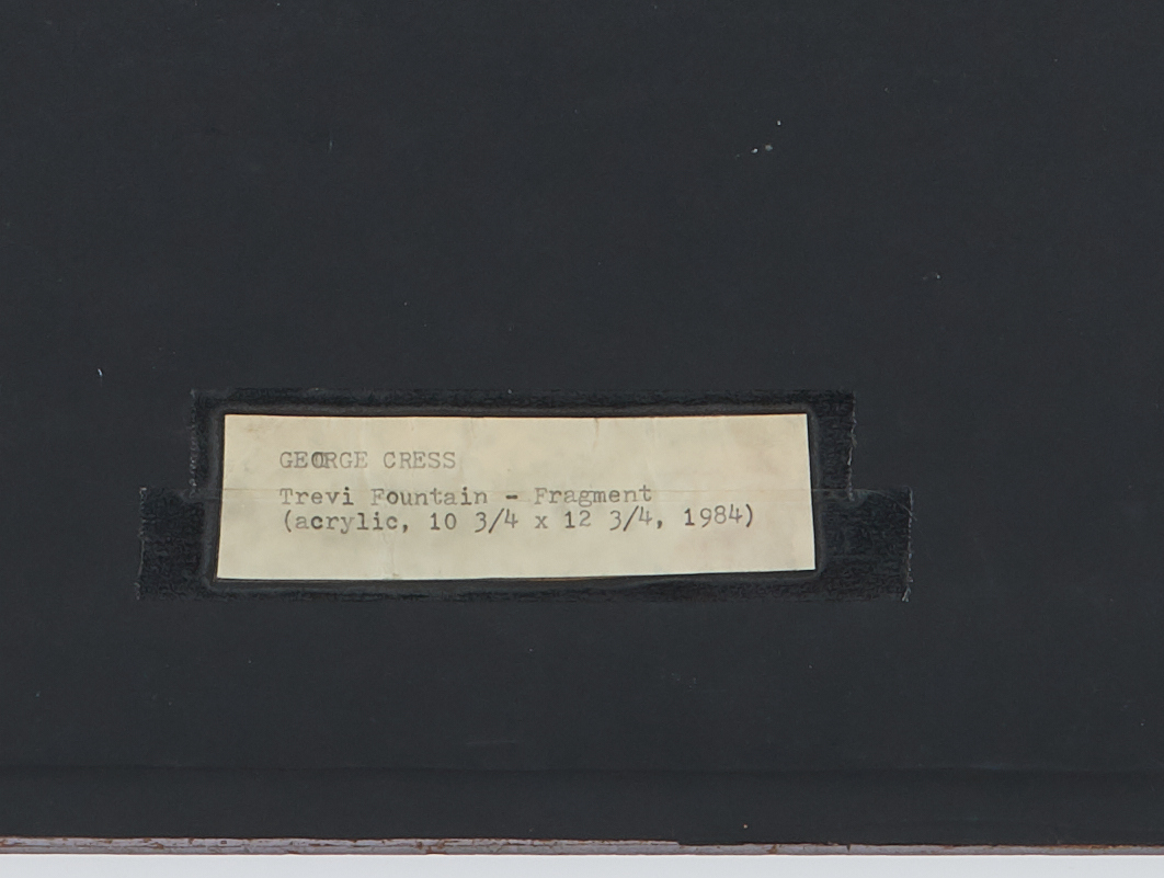 Lot 275: George Cress, Trevi Fountain Fragment