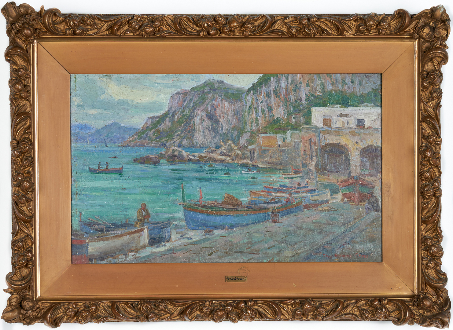 Lot 286: Frank Hutchens O/C Landscape Painting, Capri