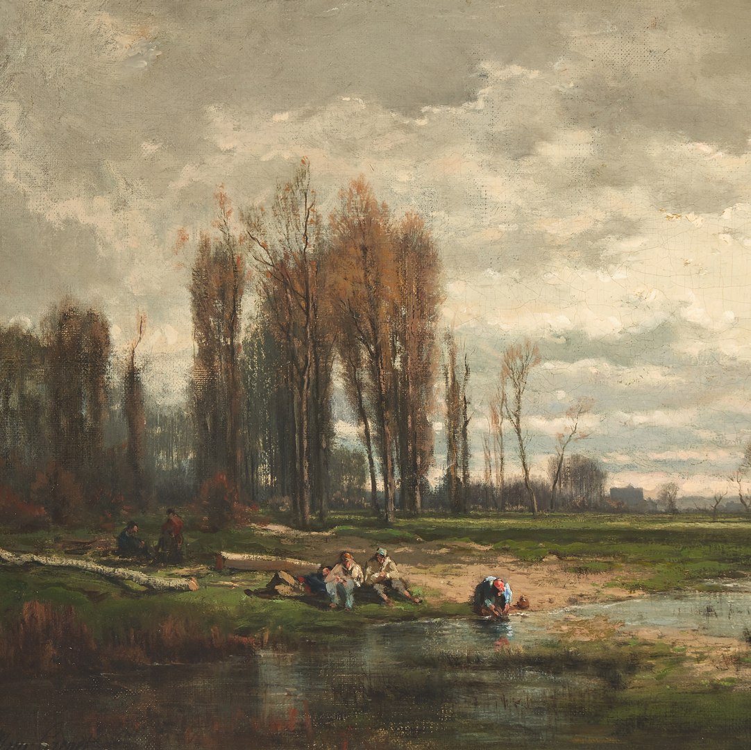 Lot 296: Grenet de Joigny O/C, Landscape w/ Pond