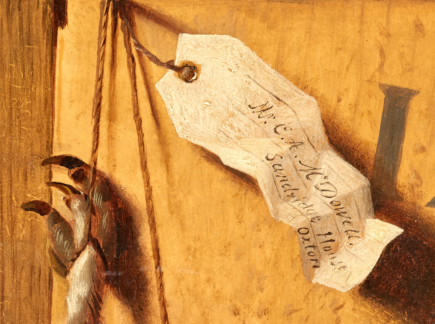 Lot 297: Antoine Dury O/C, Trompe L'Oeil Nature Morte with Pheasants
