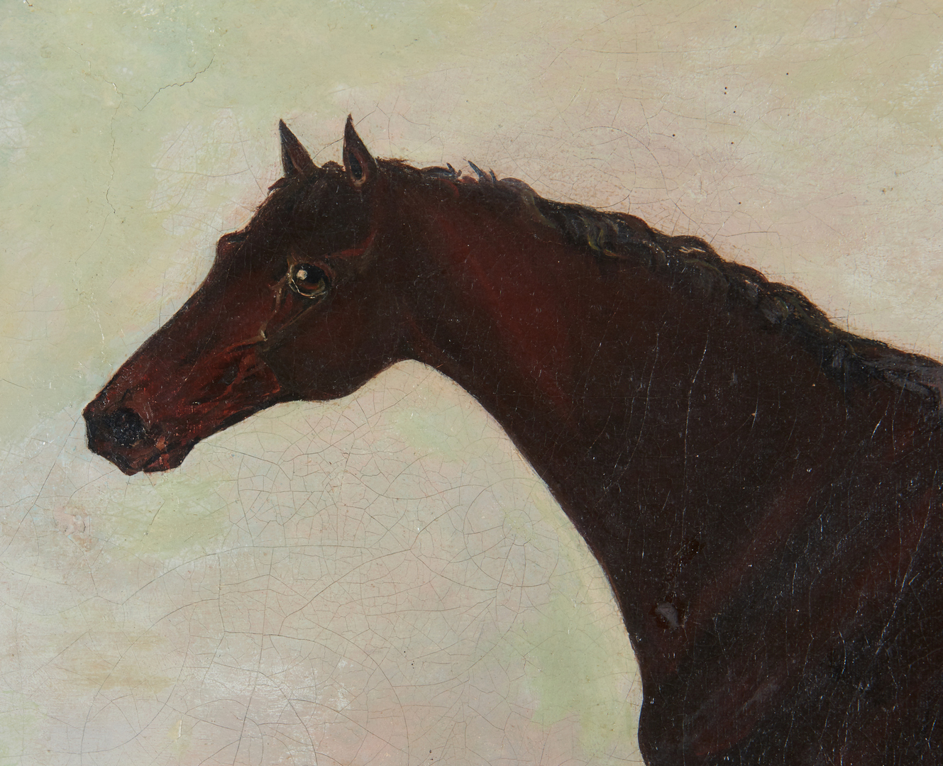 Lot 298: English School O/C Horse Portrait