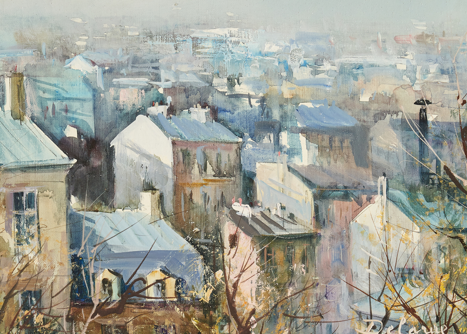 Lot 308: Lucien Delarue, O/C View of City