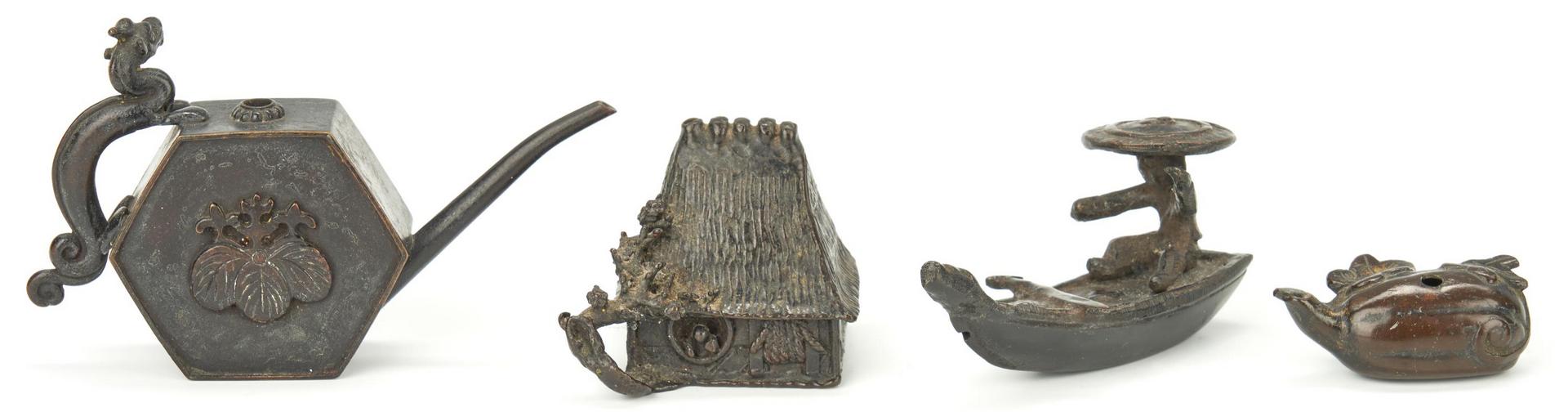 Lot 319: 8 Asian Bronze Incense Burners, incl. Figural