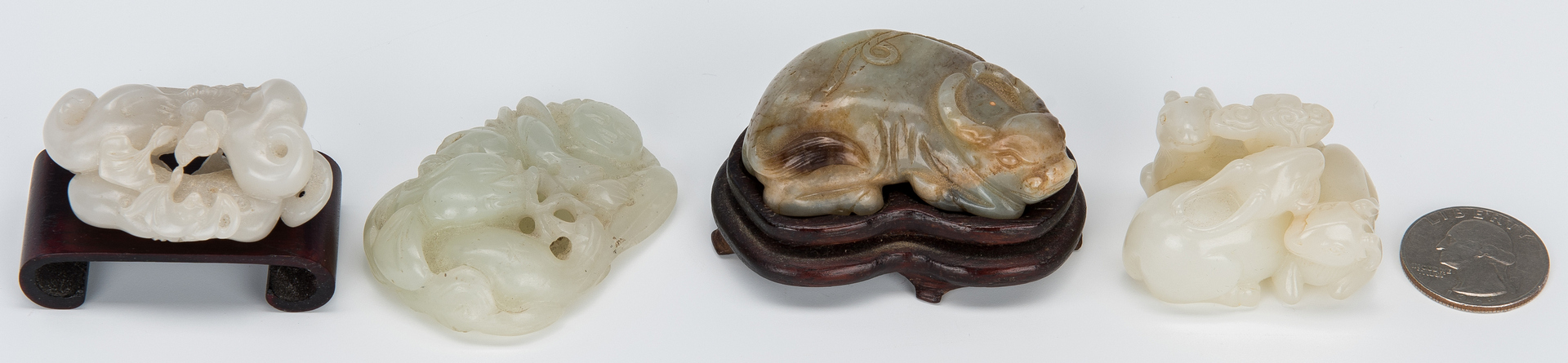 Lot 323: 4 Chinese Carved Jade Items