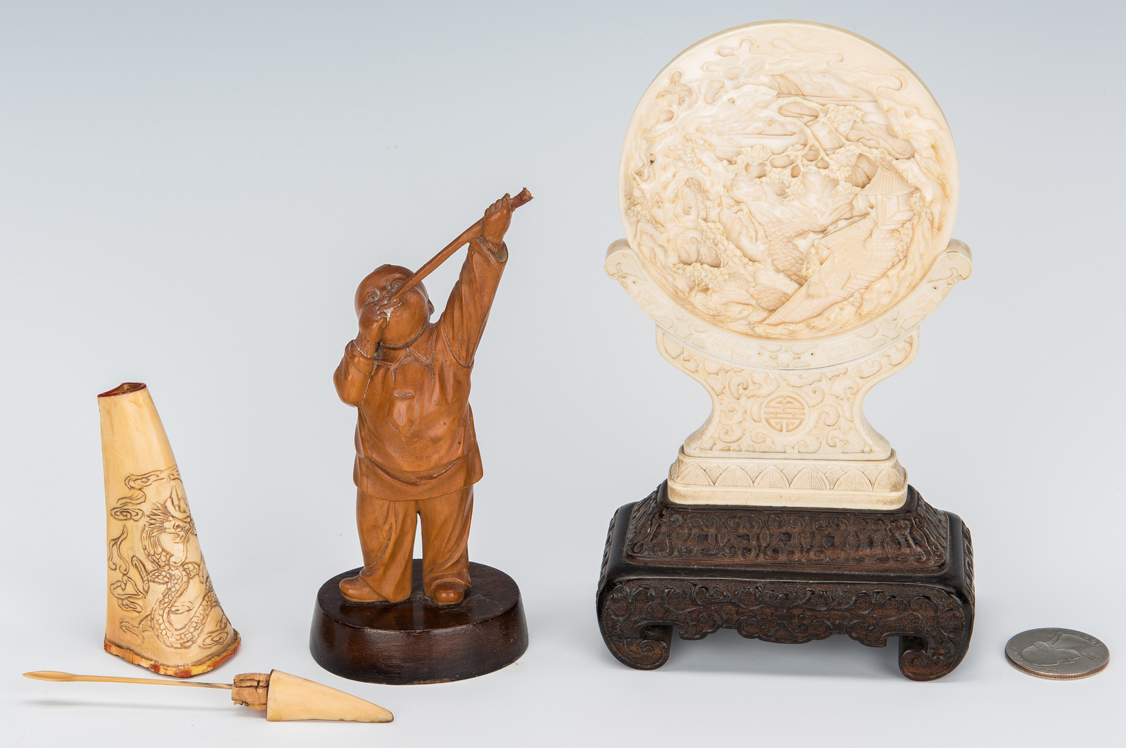 Lot 325: 3 Chinese Carved Items