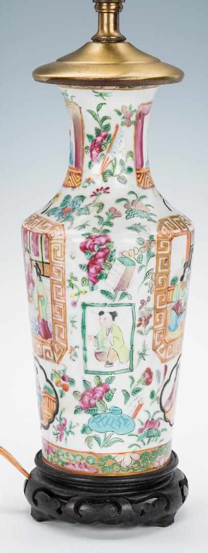 Lot 331: 2 Chinese Export Famille Rose Porcelain Lamps
