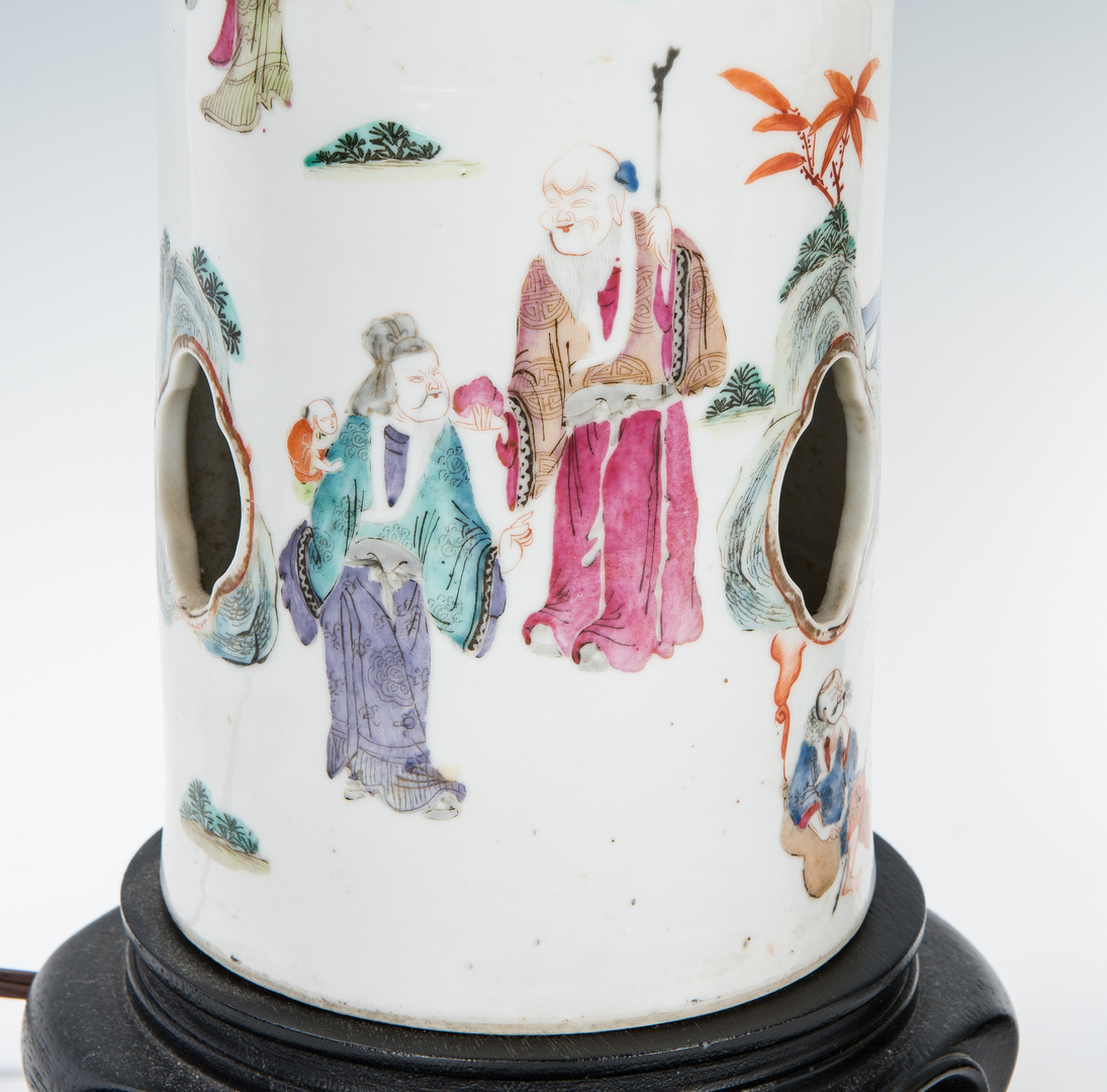 Lot 331: 2 Chinese Export Famille Rose Porcelain Lamps