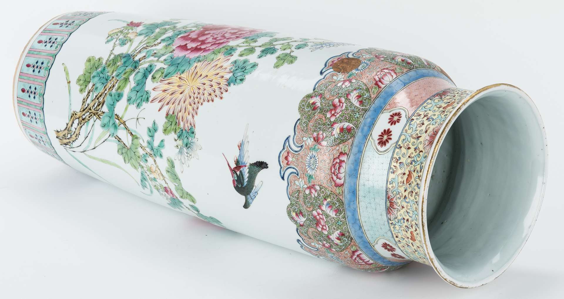 Lot 336: Chinese Porcelain Famille Rose Floor Vase