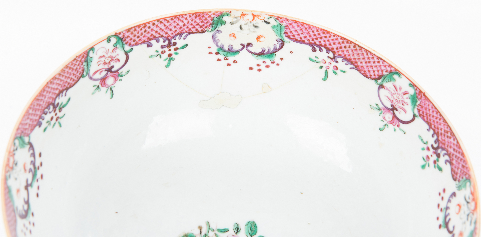 Lot 337: 2 Chinese Export Famille Rose Bowls, 1 19th century