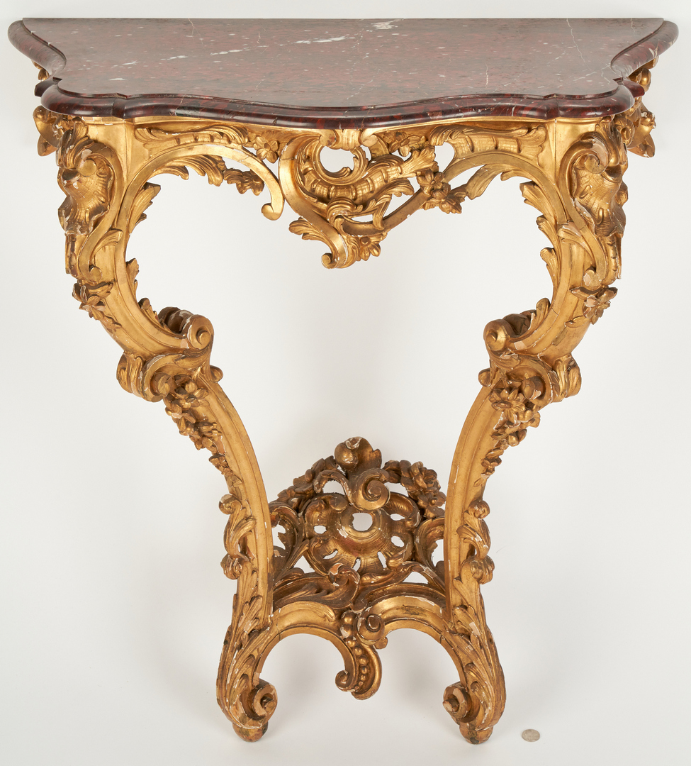 Lot 350: 2 Continental Carved Giltwood Tables