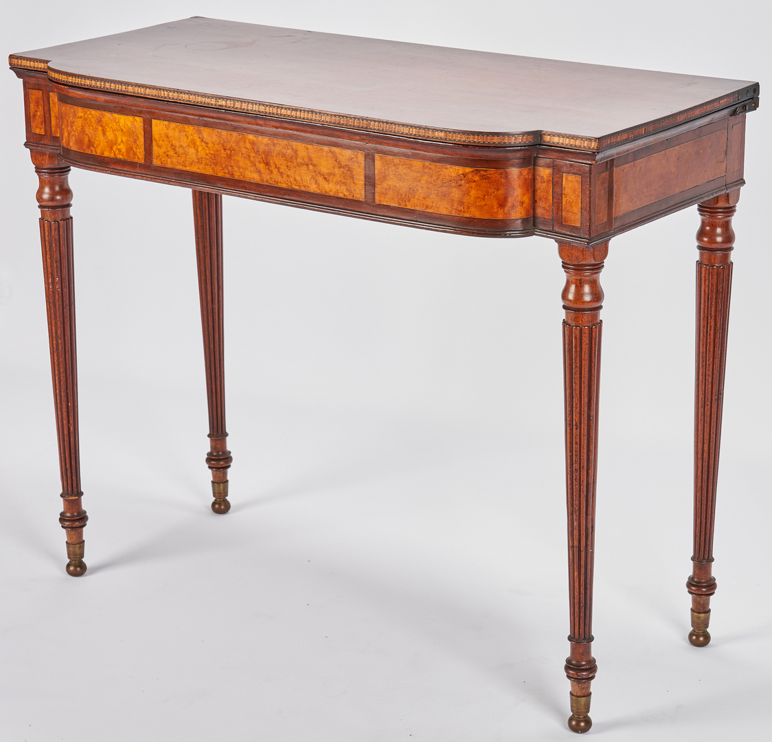 Lot 353: New England Federal Inlaid Card Table