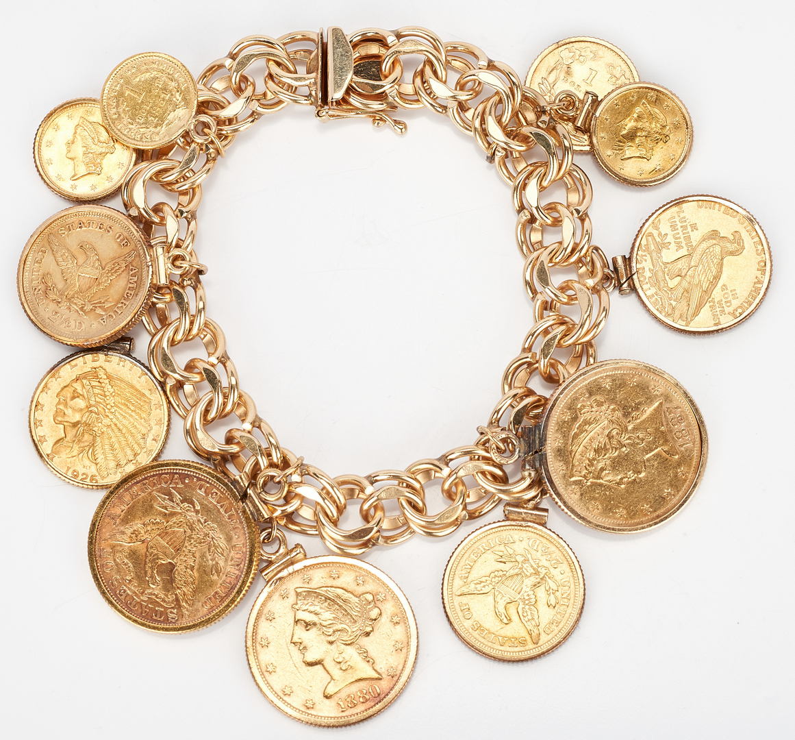 Lot 35: 14K Gold Charm Bracelet, 86.2 grams