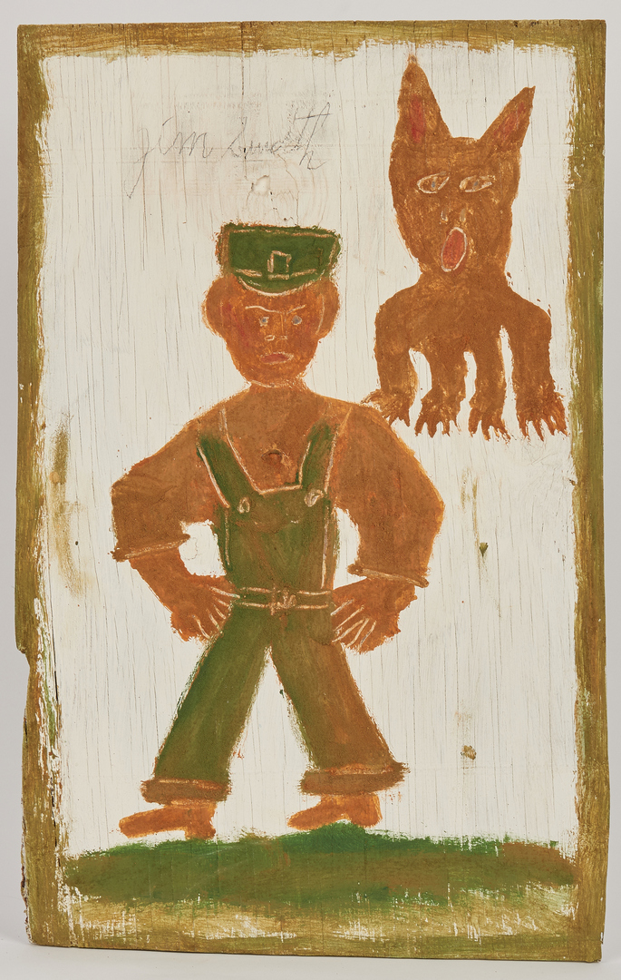Lot 384: Jimmy Lee Sudduth Self Portrait with Toto
