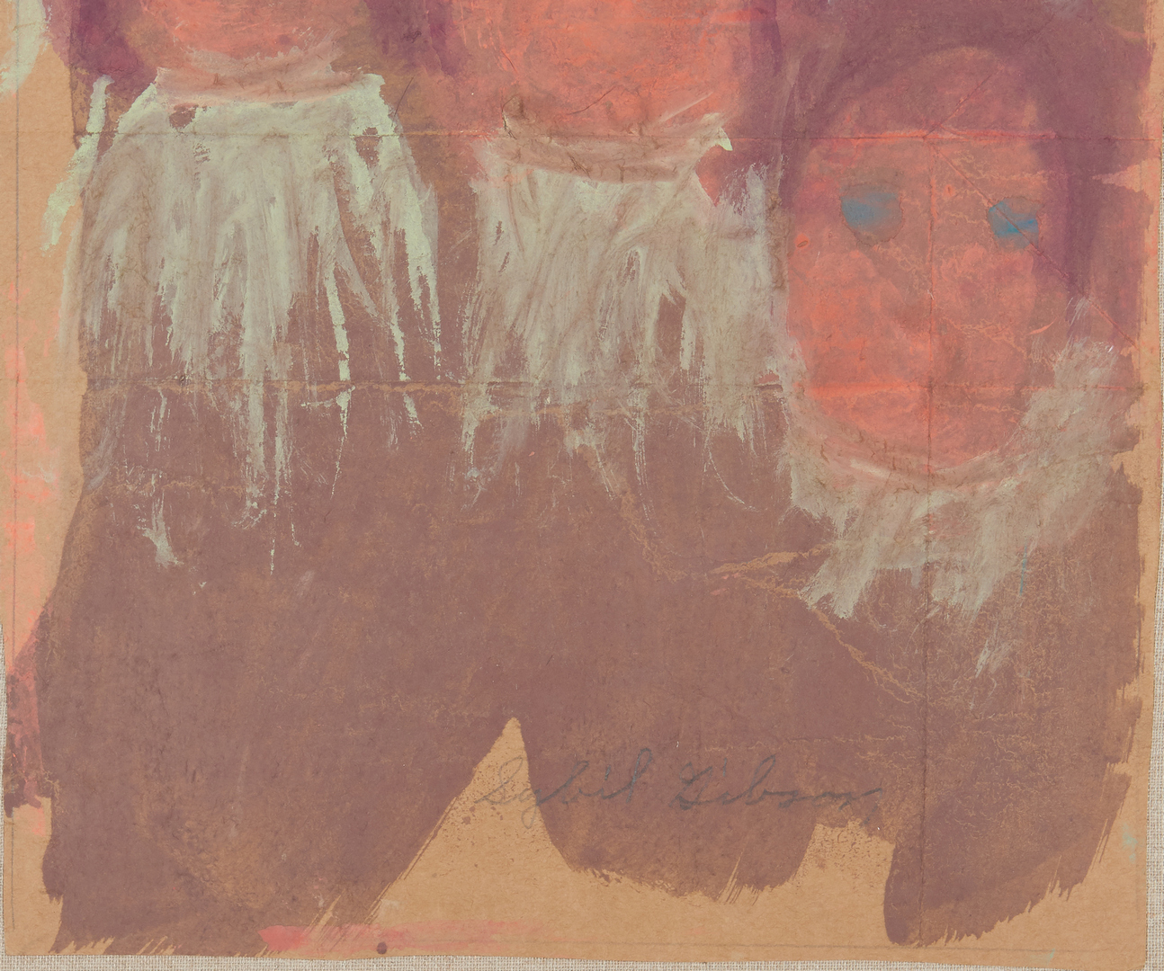 Lot 390: Sybil Gibson Outsider Painting, Three Children