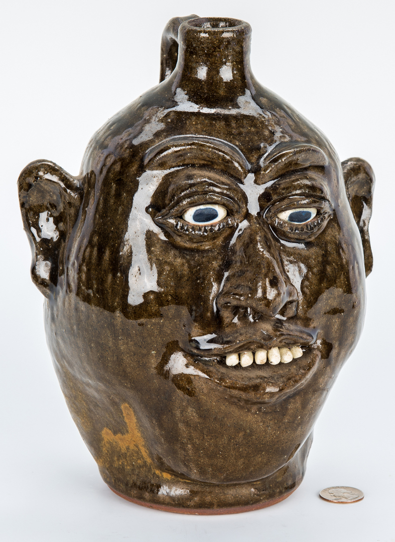 Lot 392: Lanier Meaders Folk Art Pottery Face Jug