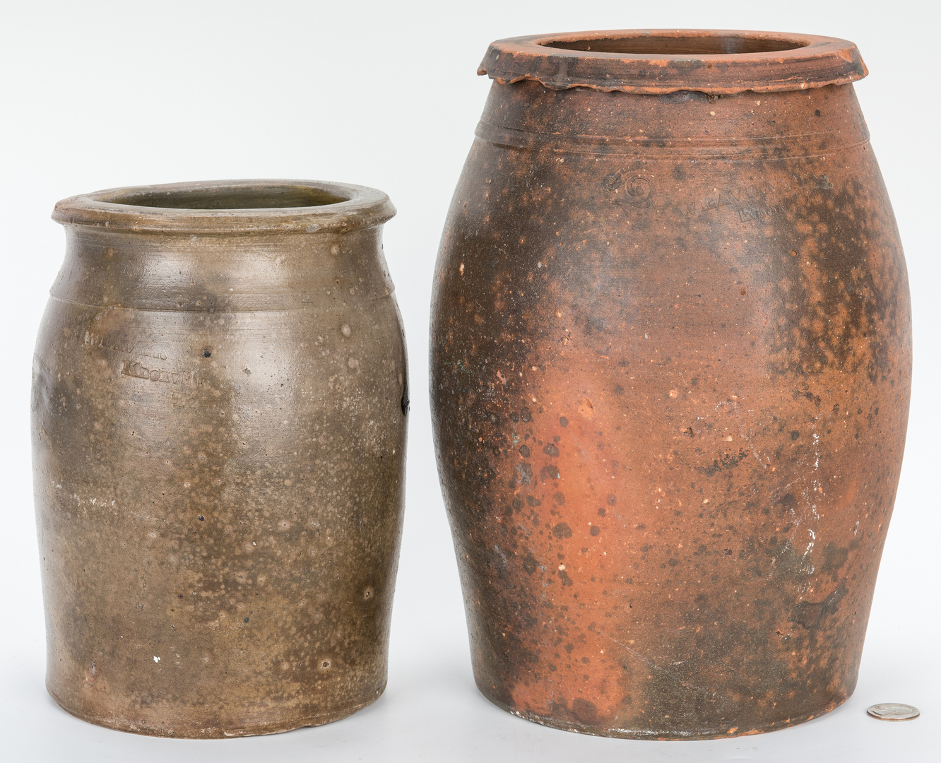 Lot 404: 2 East TN Pottery Jars, Weaver Brothers