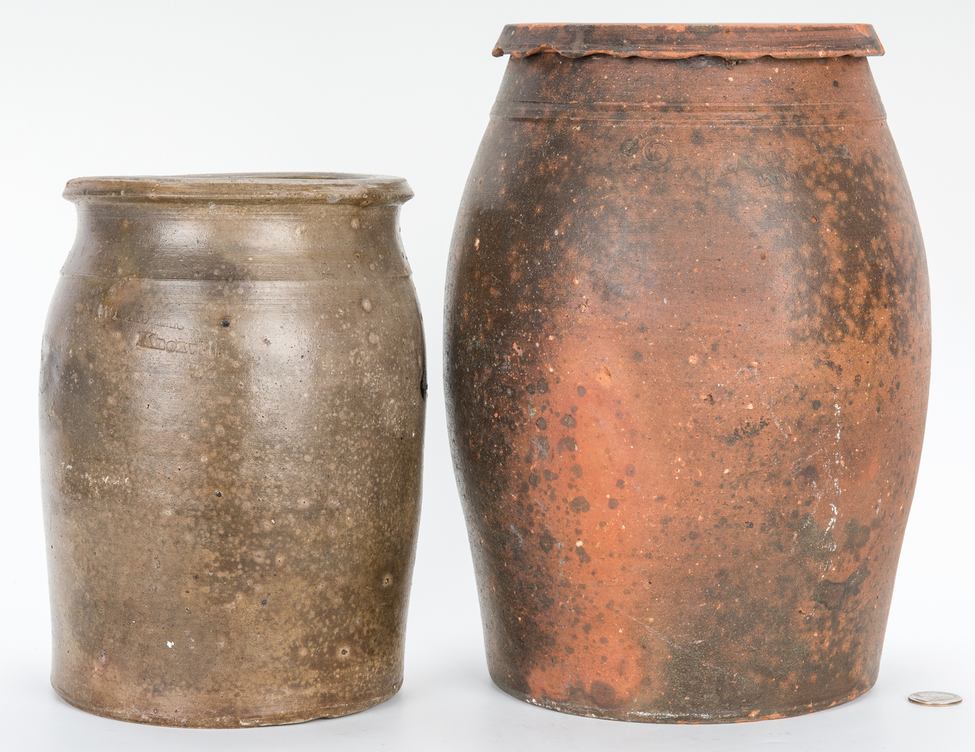 Lot 404: 2 East TN Pottery Jars, Weaver Brothers
