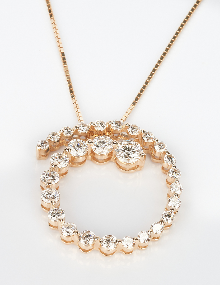 Lot 411: 14K Diamond Pendant Necklace