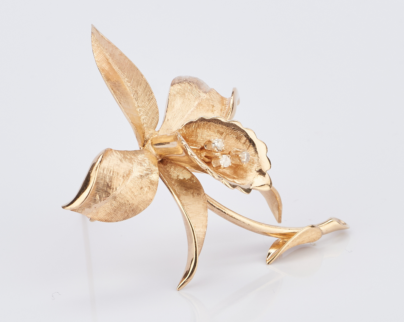Lot 423:  2 14K Gold and Diamond Brooches