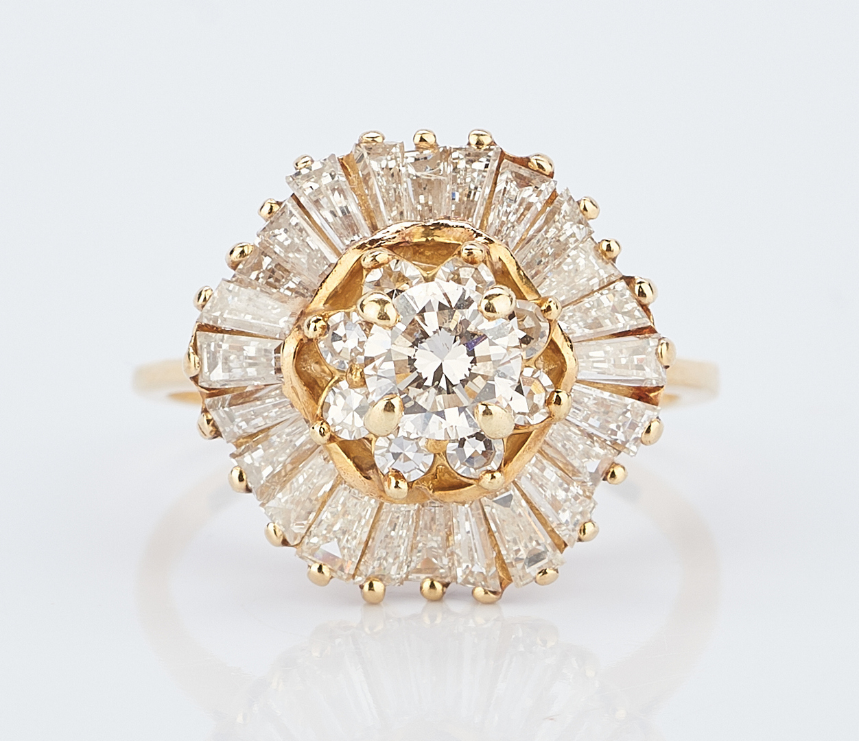 Lot 426: 18K Yellow Gold Diamond Ballerina Ring