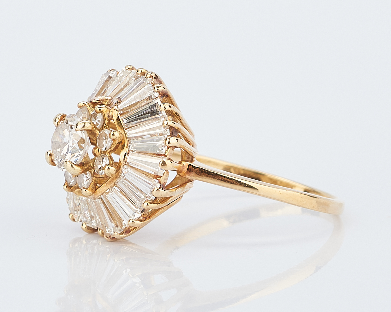 Lot 426: 18K Yellow Gold Diamond Ballerina Ring