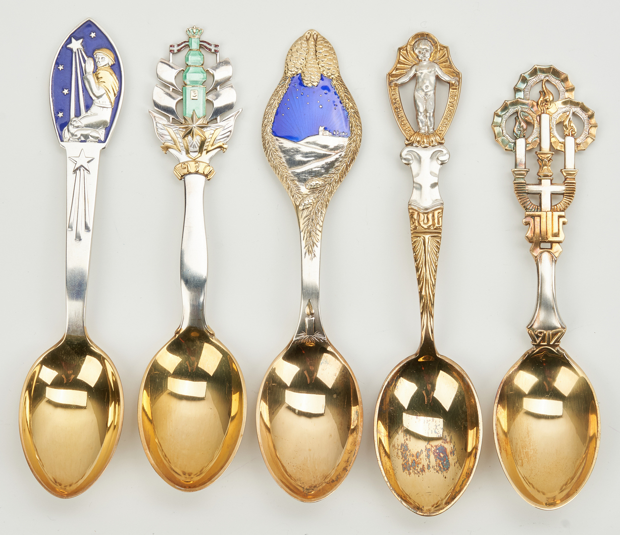 Lot 440: 29 A. Michelsen Gilded Sterling Silver Spoons, 1910-1938