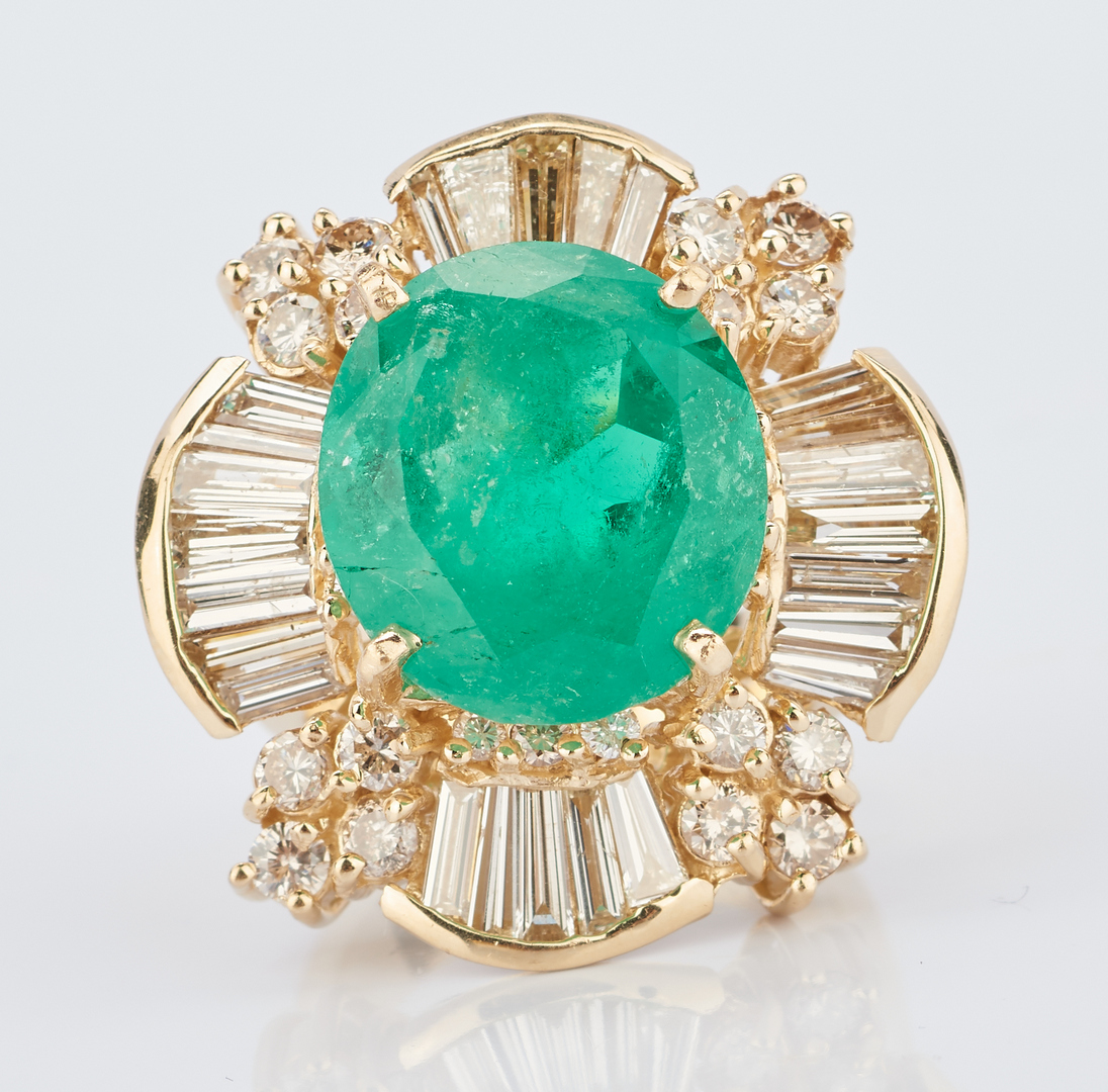 Lot 44: 11 Carat Emerald and Diamond Dinner Ring