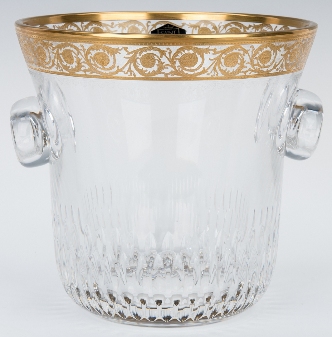 Lot 473:  St. Louis Crystal Ice Bucket w/ 6 Glasses