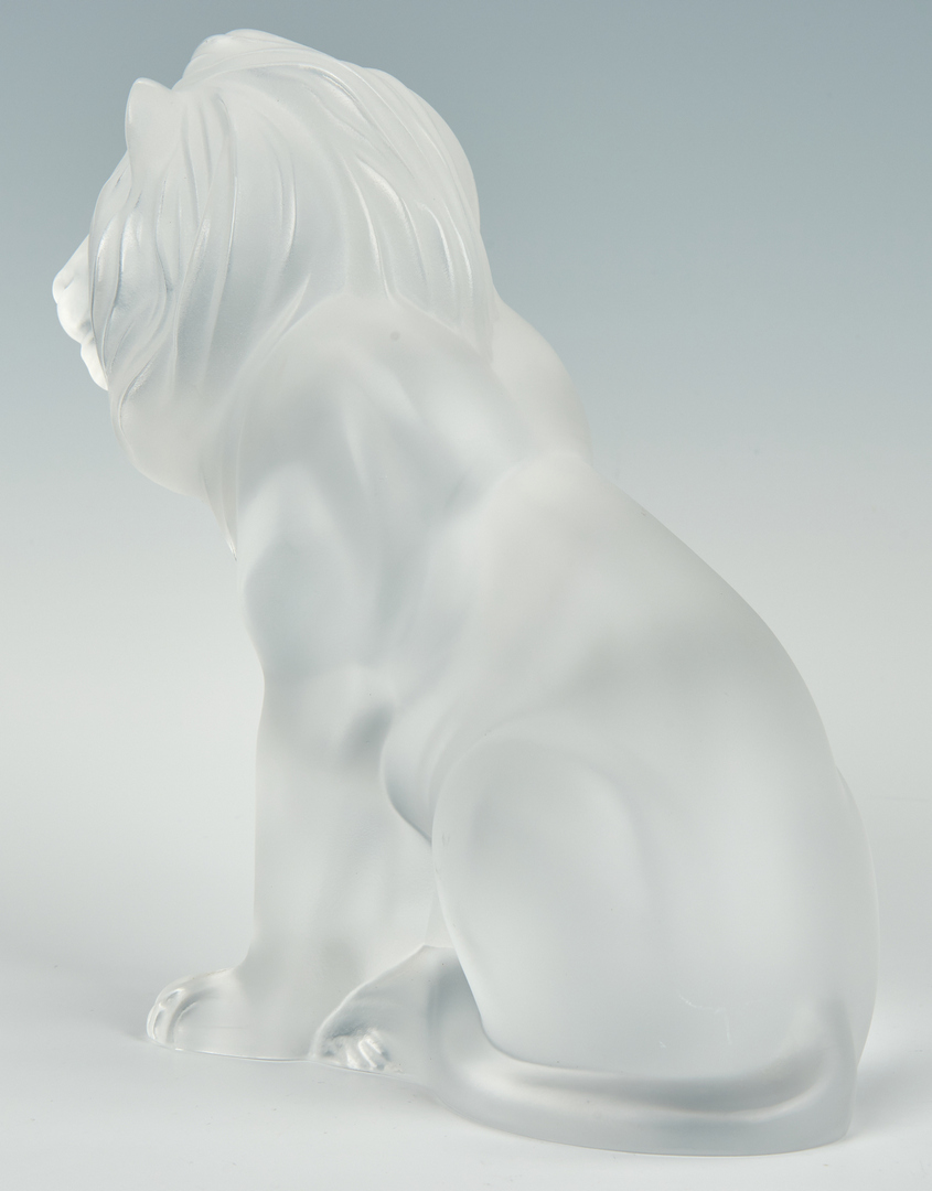 Lot 481: Two Art Glass Lalique Lion Figures