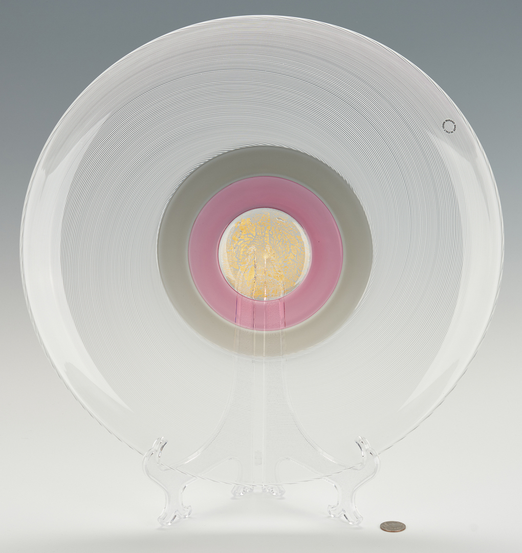 Lot 491: Murano Venini Glass 3 Way Incalmo Charger by Tapio Wirkkala