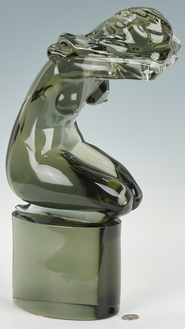 Lot 492: Loredano Rosin Murano Female Nude Art Glass Sculpture