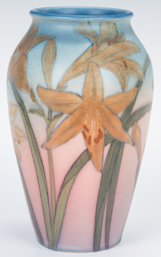 Lot 497: 2 Rookwood Artist Signed Art Pottery Vases