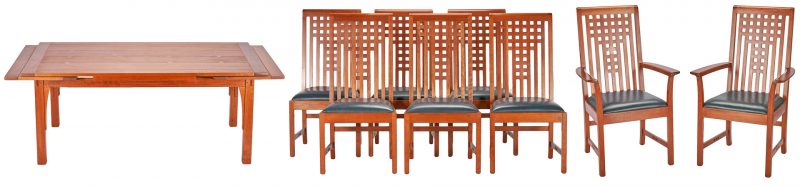 Lot 508: Stickley Mission Dining Table and 8 Chairs