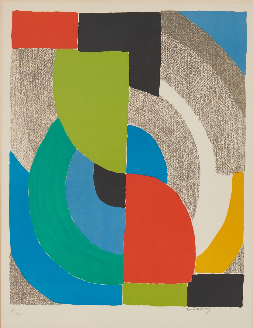 Lot 523: Sonia Delaunay Lithograph, Helice Olympie