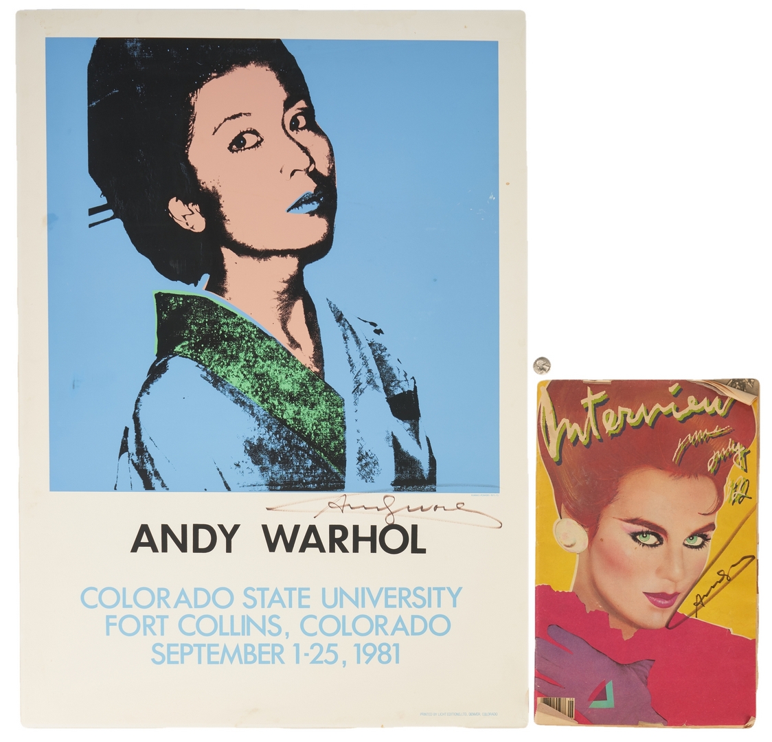 Lot 526: Andy Warhol Poster & Interview Magazine