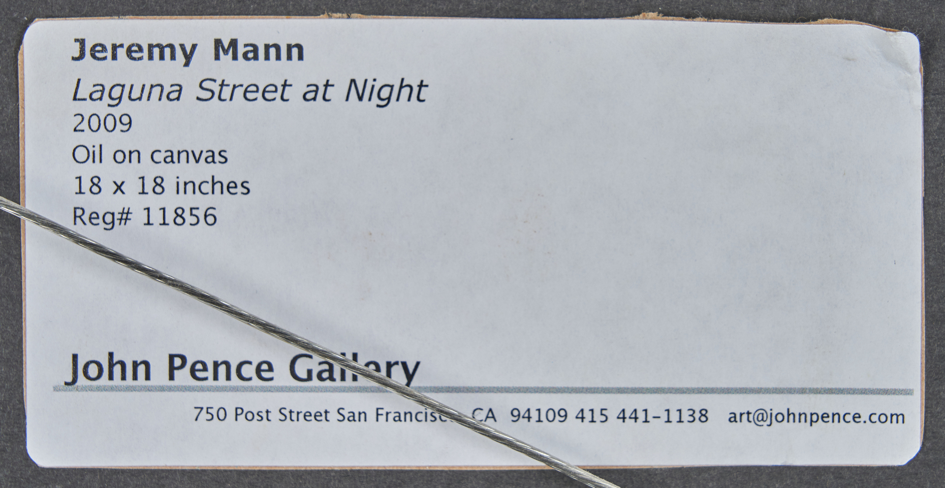 Lot 550: Jeremy Mann Oil, Laguna Street at Night