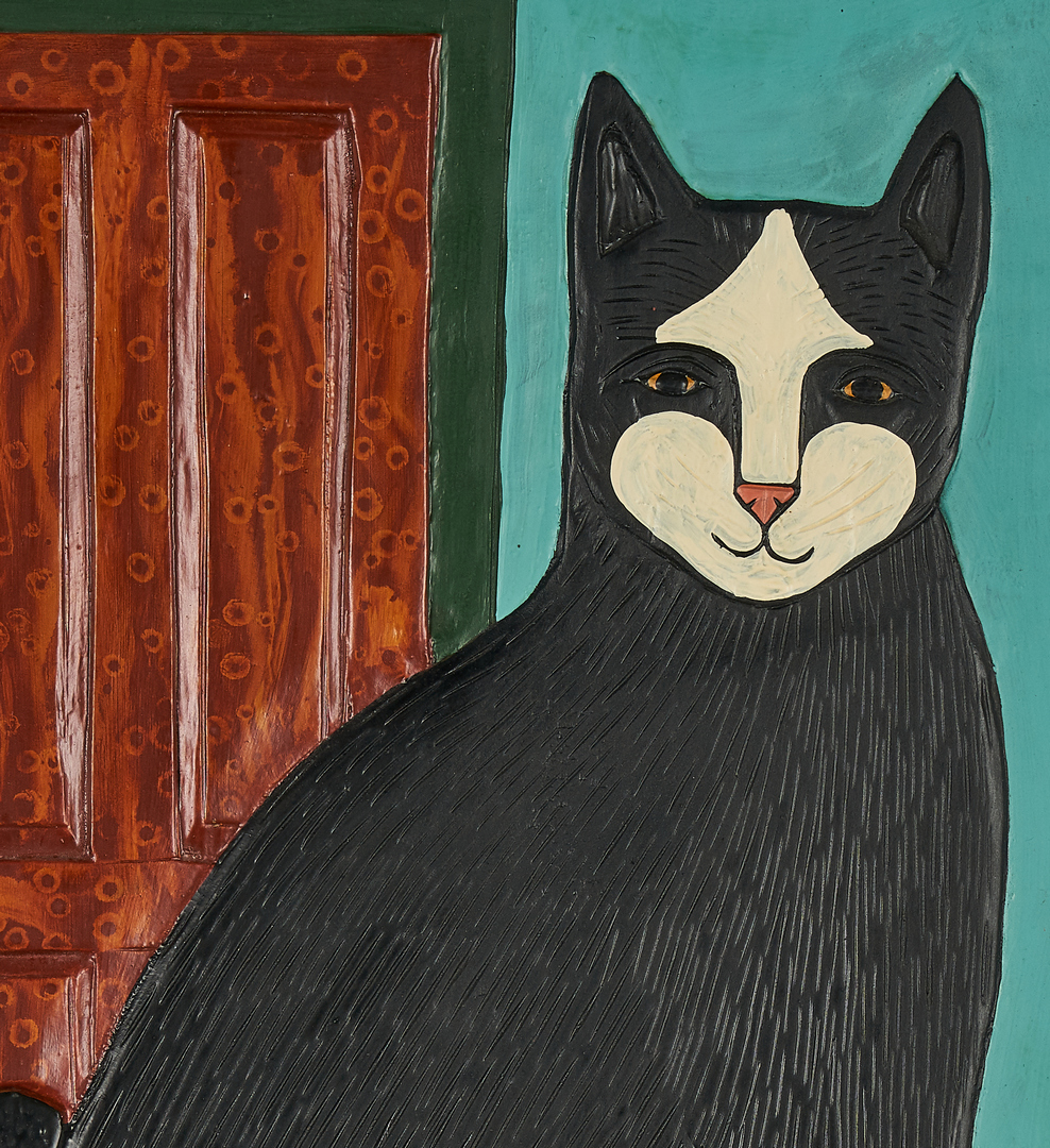Lot 551: 2 Stephen Huneck Cat paintings