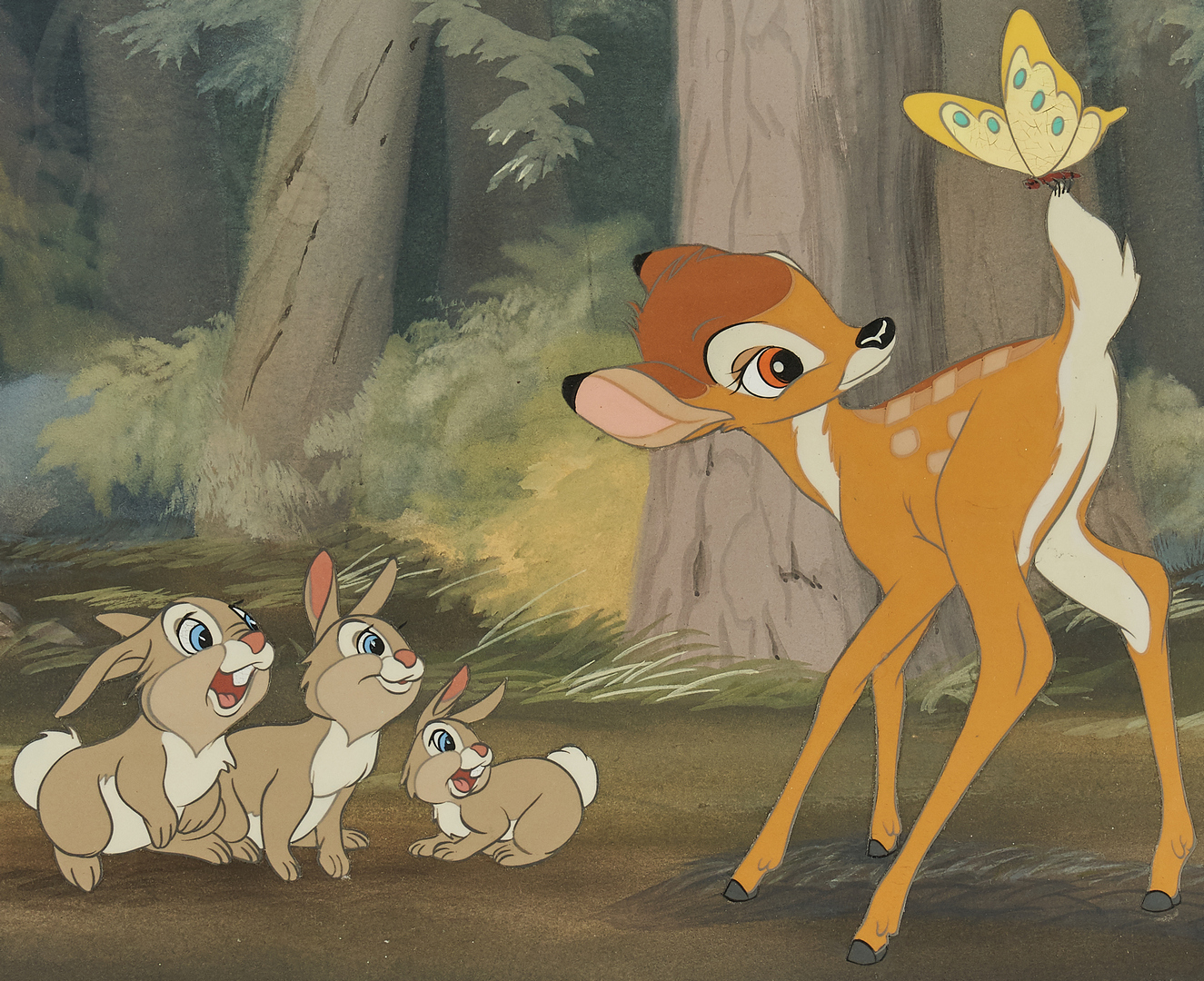 Lot 559: Walt Disney signed Bambi animation cel, 1942