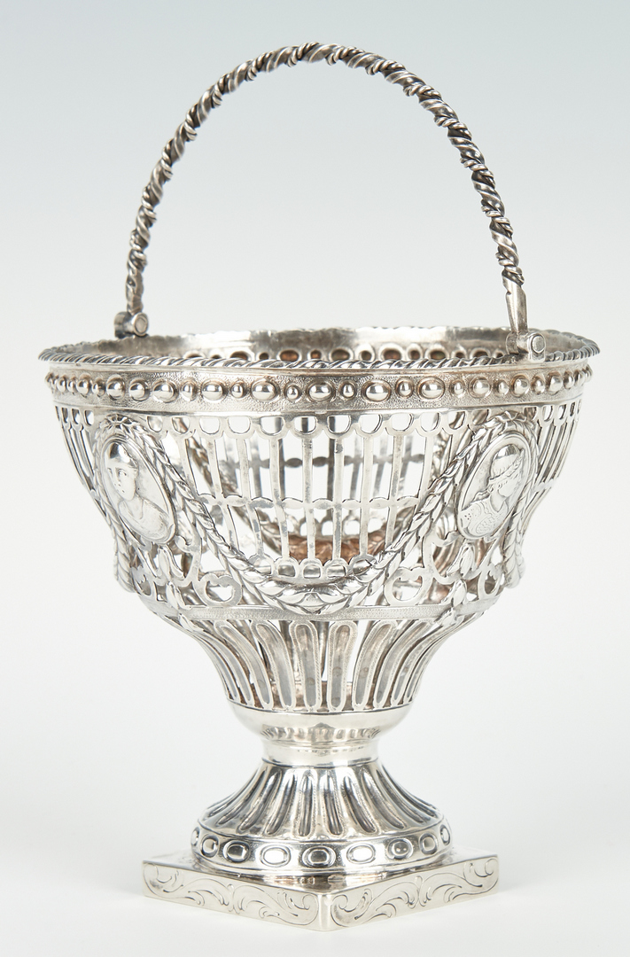 Lot 56: 18th Cent. English Sterling Silver Pierced Basket