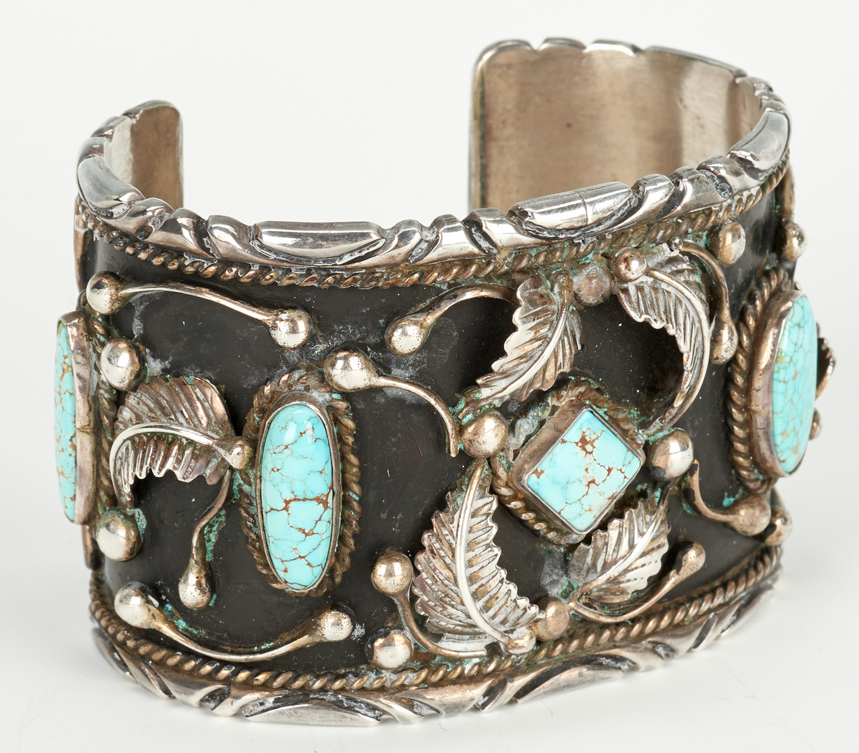 Lot 586: 3 Navajo Turquoise Jewelry Pcs., Paul Chee