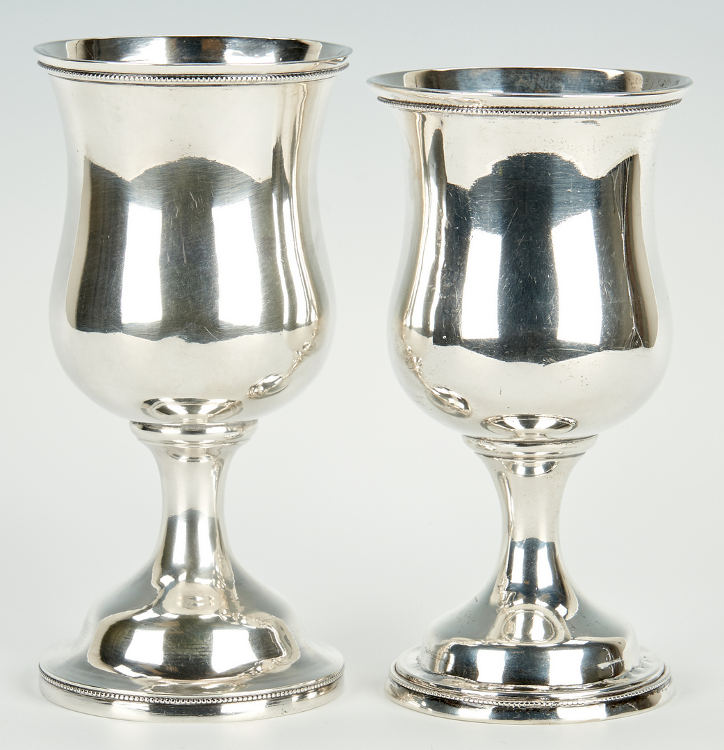 Lot 58: Pair Kitts KY Coin Silver Goblets